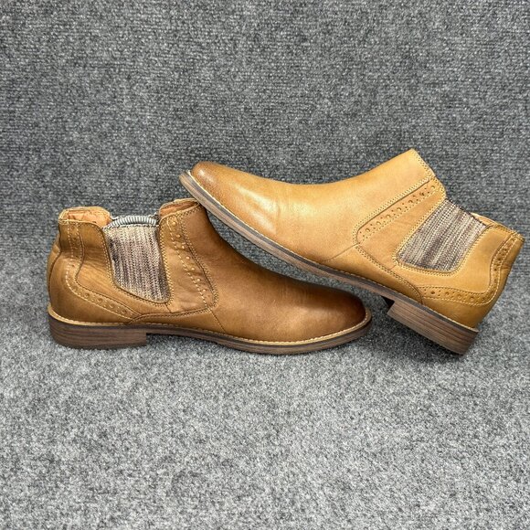 Steve Madden Pierson Boots Mens Size 10 Brown Leather Pull On Chelsea Ankle Boot - Picture 7 of 11